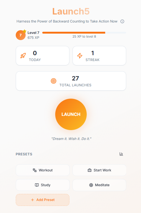 Launch5 — Turn Hesitation into Action in Just 5 Seconds