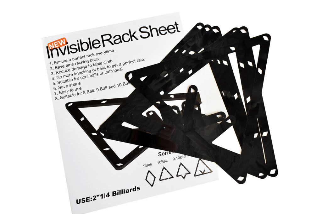 New - All in One Invisible Rack Sheet for 8, 9 and 10 Ball- Six per pa ...