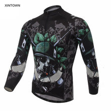 XINTOWN Men's Team Skeleton Soldier Long Sleeve T-shirt Shirt Bike Bicycle Riding Top Cycling Jersey